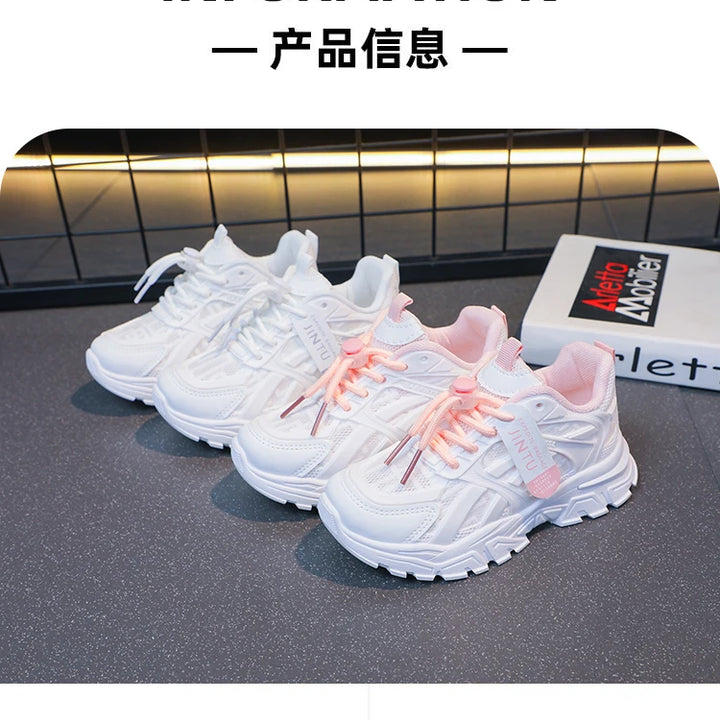 Girls Sneakers 2024 Children Casual Shoes Mesh Platform Designer Tennis Sneaker 6 To 12 Years Kids Sports Shoe for Girl