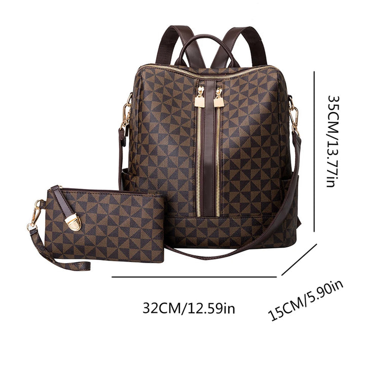2pcs Backpack And Handbag Set, For Women, Waterproof Double Shoulder Crossbody Bag, Women's Travel Send Co