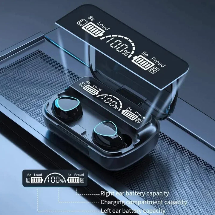 Original M10 Wireless Bluetooth Headset  Earphones Bluetooth Headphones with Mic Earbuds  Charger Box LED Display Fone