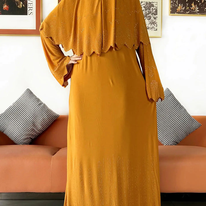 Two Piece Set Hijab Prayer Clothes Muslim Abaya Set Women Prayer Garment Dress Hijab Long Khimar Long Dress Sets Islamic Ramadan