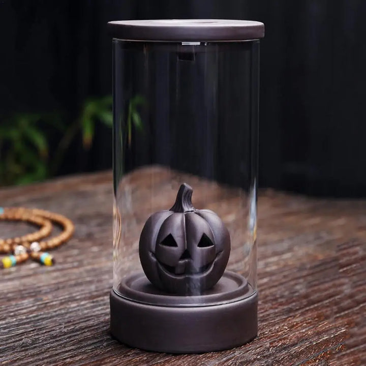 Halloween Backflow Incense Burner Stylish Non-Slip Misty Fountain Festive Pumpkin Decor Aromatherapy Home Decoration For Desk