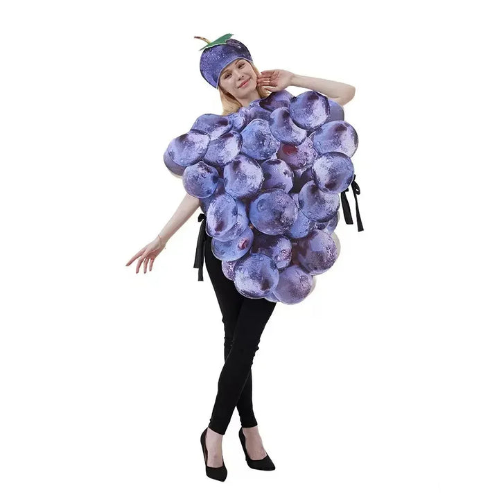 Halloween Grape Costume Fruit Party Clothing For Adult