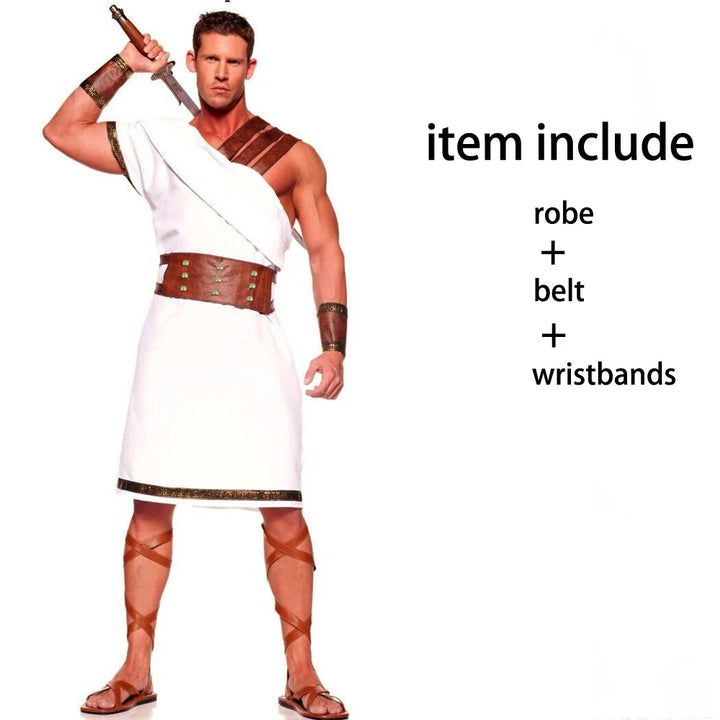 Halloween Women Man Ancient Greek Toga Rome Spartan Warrior Cosplay Costume Mythology God Goddess Fantasia Fancy Dress