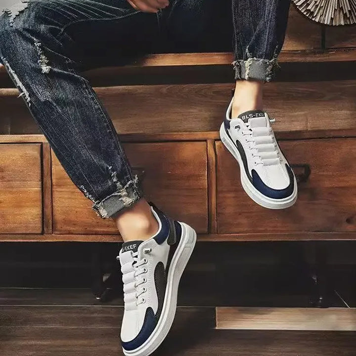 2025 new men's shoes with low top leather, fashionable and trendy running and sports, one foot casual shoes, and trendy shoes