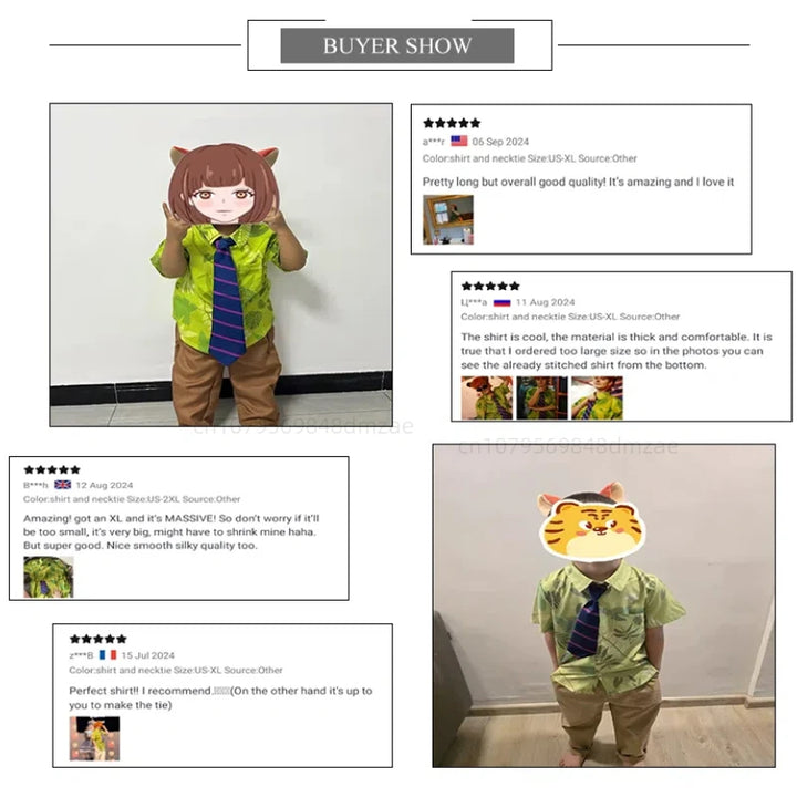 Halloween Cosplay Costume Set, Green Top and Brown Pants, Anime Characters, Used for Anime Exhibitions and Festivals