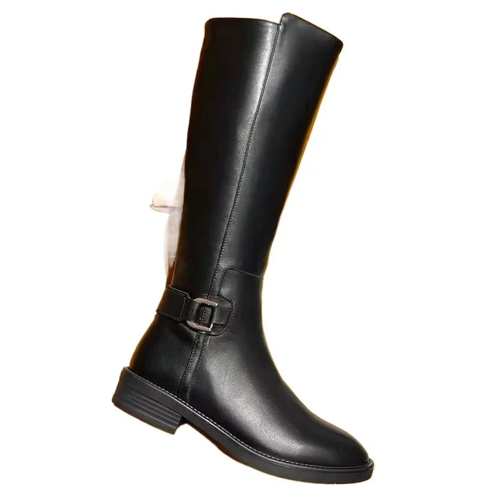 New autumn winter Elegant minimalist Knee Boots Women Shoes Fashionable versatile Outdoor Retro comfortable Ladies Footwear