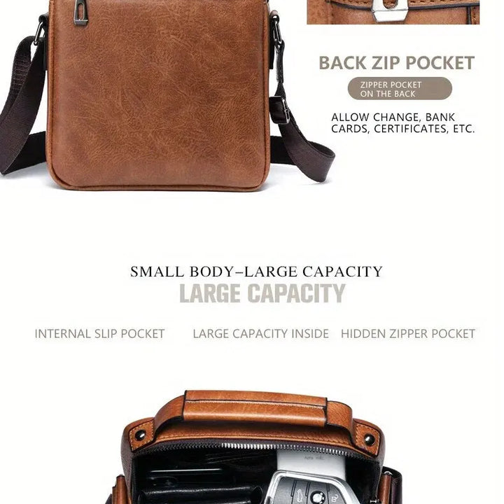 Brand Men Shoulder Bag for 9.7" iPad Men PU Leather Flaps Men's Crossbody Bags Business Flap Male Solid Messenger Bag Travel Bag