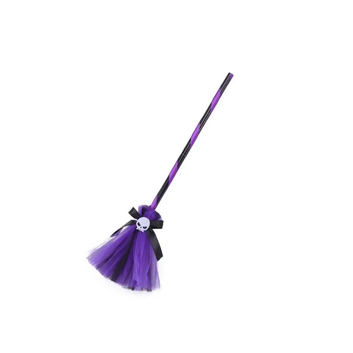3D Halloween Witch Hat DIY Eye-catching Halloween Broom Ornaments Cartoon Witch Dress Up Ornaments Decor Accessories