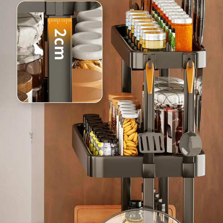 Kitchen Storage Rack, Multi-Purpose Spice Organizer, Countertop Utensil Holder for Knives, Chopsticks, Oil, Salt, Soy Sauce, Vin