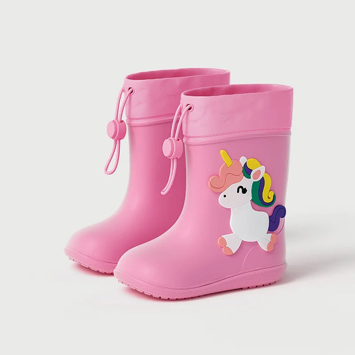 Kids Girl Boy Rain Boots Waterproof Toddler Rainboots Children's Shoes Rubber Boots Kids Baby Cartoon Dinosaur Water Shoes Boots