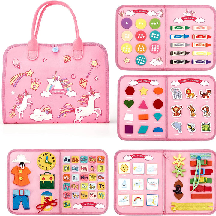 Montessori Toys Busy Board Sensory Activity Developing Board for Motor Skills,Learning Board for Toddlers  Christmas Gift