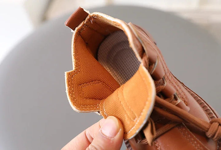 Boys Boots Kids Ankle Boots 2025 Autumn Winter New Toddlers Children Fashion Boots for Little Boy Girl Lace-up Soft Rubber