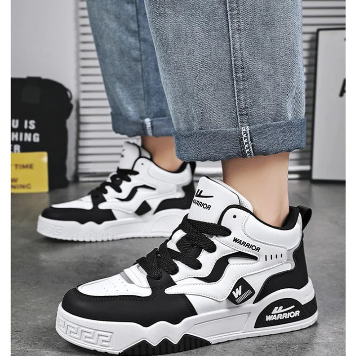 New Four Seasons Men's Sneakers Men's Comfortable Platform Shoes  Trend Lace-up Vulcanized Shoes White Casual Sneakers 5