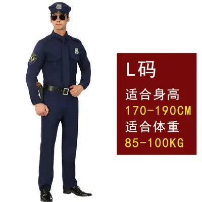 Halloween Policeman Costumes adult Party Carnival Police Uniform men Army Policemen Cosplay Clothing Sets Party Performance