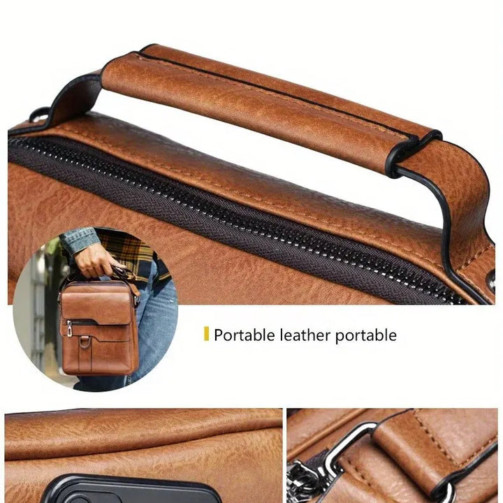 Brand Men Shoulder Bag for 9.7" iPad Men PU Leather Flaps Men's Crossbody Bags Business Flap Male Solid Messenger Bag Travel Bag