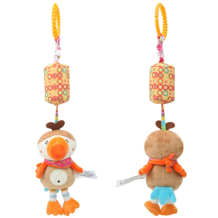 Baby Hanging Rattles Soft Sensory Learning Toy Plush Animals Stroller Infant Car Bed Crib Travel Activity for Babies Toddlers