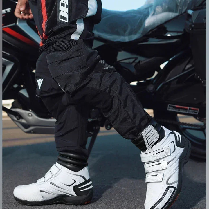 Boots Motorbike Racing Ankle Men Leather Motos Breathable Anti Slip Wear-resistant Riders Length Shoes 2025 New Motorcycle Boots