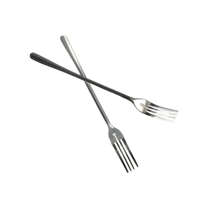 Kitchen Utensils Long Handle Stainless Steel Dessert Fork Silver/gold Korean Dinner Fork Four Tine Fruit Forks Restaurant