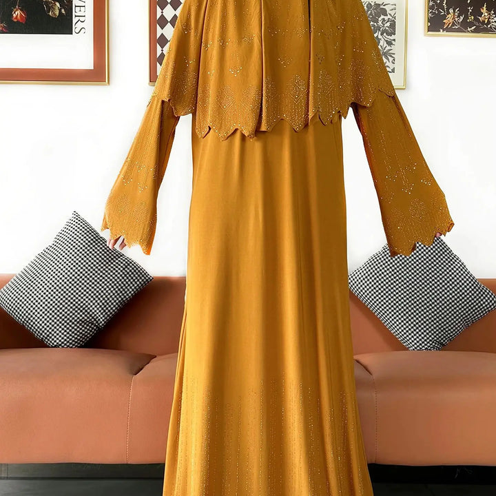 Two Piece Set Hijab Prayer Clothes Muslim Abaya Set Women Prayer Garment Dress Hijab Long Khimar Long Dress Sets Islamic Ramadan