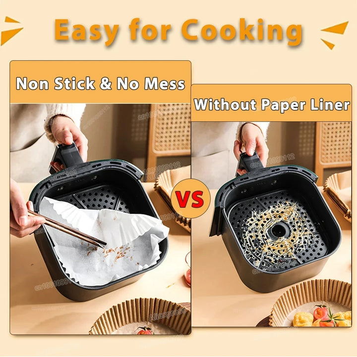 🍽️ Mess-Free Air Frying Made Easy!
🔥 50/100pcs Non-Stick Air Fryer Liners – Keep your basket clean, no scrubbing needed!
✅ Heat-resistant, grease-proof & food-safe
🧁 Perfect for baking, roasting & more
Fits most round air fryers – just use & toss!