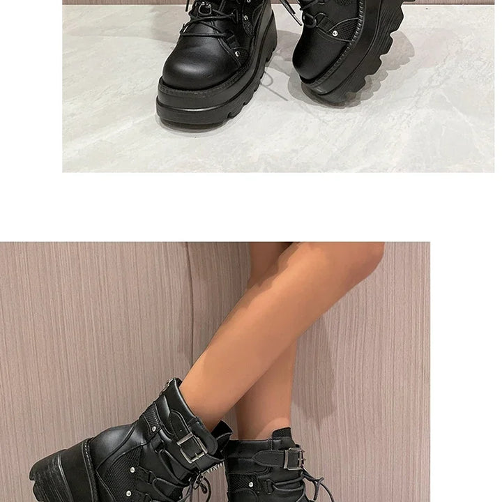 Women's Boots 2024 Autumn Women Ankle Boots Platform Wedges High Heels Short Boots New Fashion Design Zip Cosplay Shoes of Women