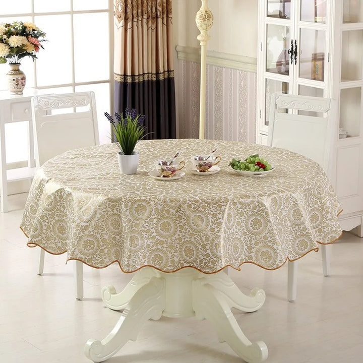 Round Table Cloth 152/180cm Waterproof Table Cloth Oil Round Tablecloth Flower PVC Tablecloth Household Kitchen Tablecloth