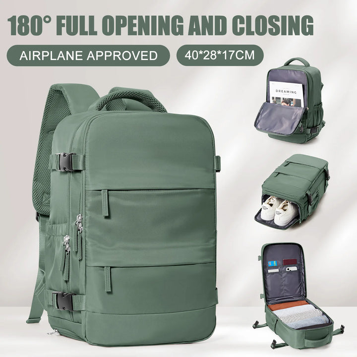 Travel smart – no extra fees!
Ryanair-approved 40x20x25 cabin backpacks. Perfect for business, college, and travel. Waterproof, stylish, and underseat-ready. ✈️🎒