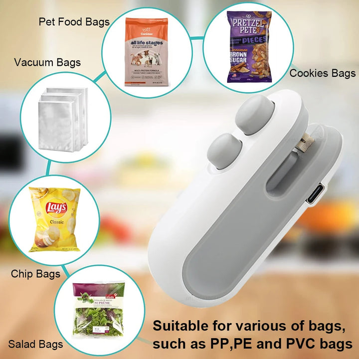 Seal in Freshness in Seconds!
🔥 Mini Handheld Heat Sealer – Reseal plastic bags with ease!
