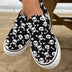Flats Halloween Pumpkin Shoes 2023 Autumn Skeleton Printing  Women Shoes Slip-on Lazy Canvas Shoes Loafers Zapatos Mujer