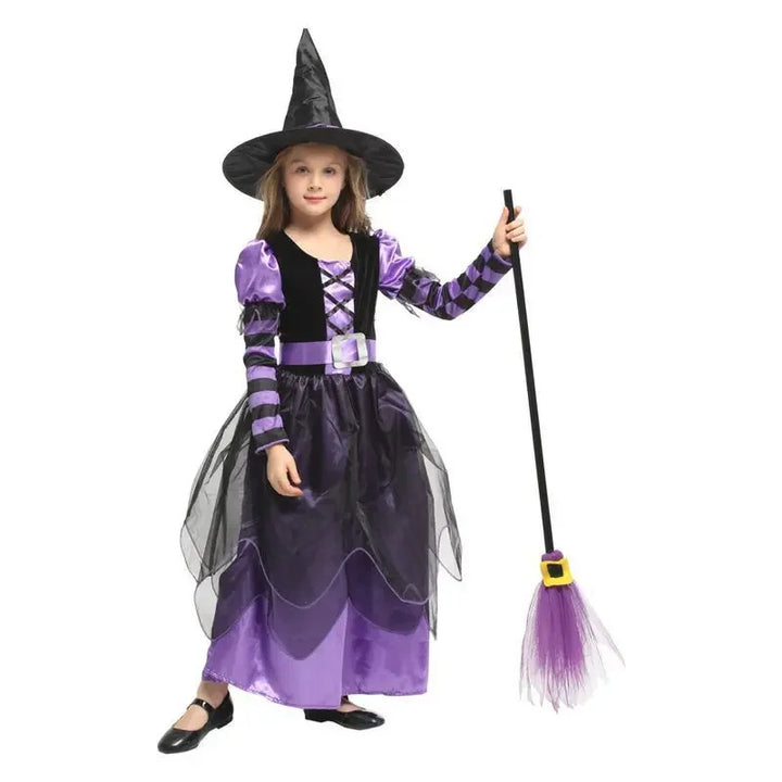 💜🎃 A Spell of Style! 🪄
Charming purple witch dress with mesh long sleeves, matching hat & broom — perfect for Halloween parties, school carnivals, or magical dress-up! ✨
🛒 Shop now!