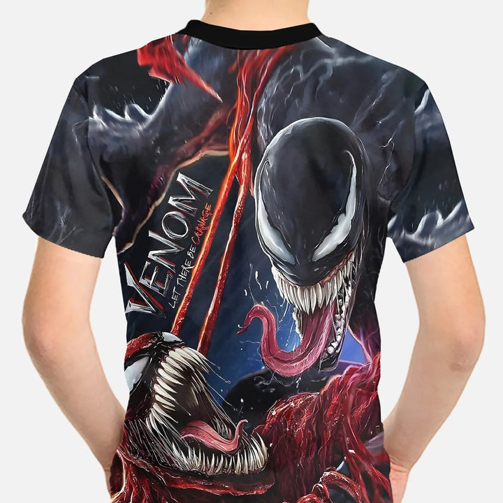 Marvels Venom Print Baby Clothing 5 to 14 Years Male Outdoor Clothes for Children Boy Girl Child T-Shirt Top Shirts