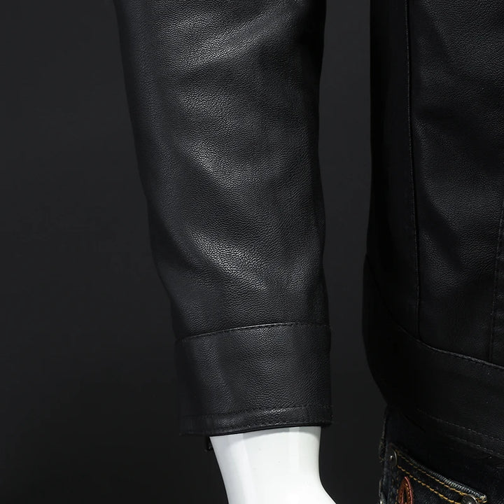 Spring Autumn Mens Leather Jackets Slim Fit Male Fashion Faux Windproof Warm Coats Man Brand Clothing
