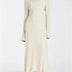 Tossy Knitwear Fashion Loose Maxi Dress Lace-Up High Waist Ribbed Long Sleeve Party