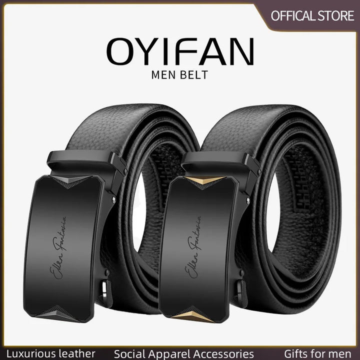 Men's Belt Leather Men Belts Waistband Automatic Belt for Man Mens Male Genuine Waist belts Business belts