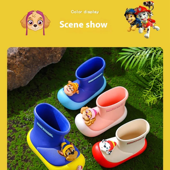 Paw Patrol Kids' Rain Boots For Boys Girls Toddler Lightweight Anti Slip Baby Water Shoes Kindergarten Cute Waterproof Footwear