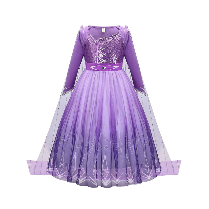 Halloween Costume for Kids Girl's Elsa Mesh Ball Dress With Ruffle Trim Embroidered Birthday  Princess Dresses for Baby