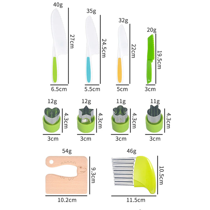 Plastic Kitchen Tools for Kids Cutting Board Knife Set Children Safety Cooking Tools for Picnics Camping Use
