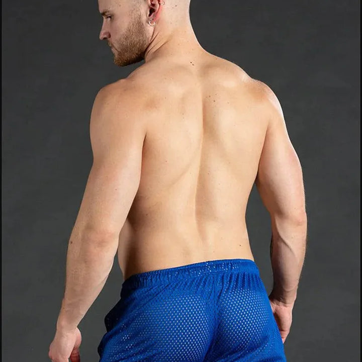 Men Shorts Sport Cool Running Shorts Quick Dry Grid summer Workout Short Pants Breathable Men Fashion Training Swim Beach Shorts