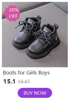 Children's Boots Fashion PU Solid Black Bow Girls Uniform 2025 Spring and Autumn New Kids Fashion Flying Knit School Socks Shoes