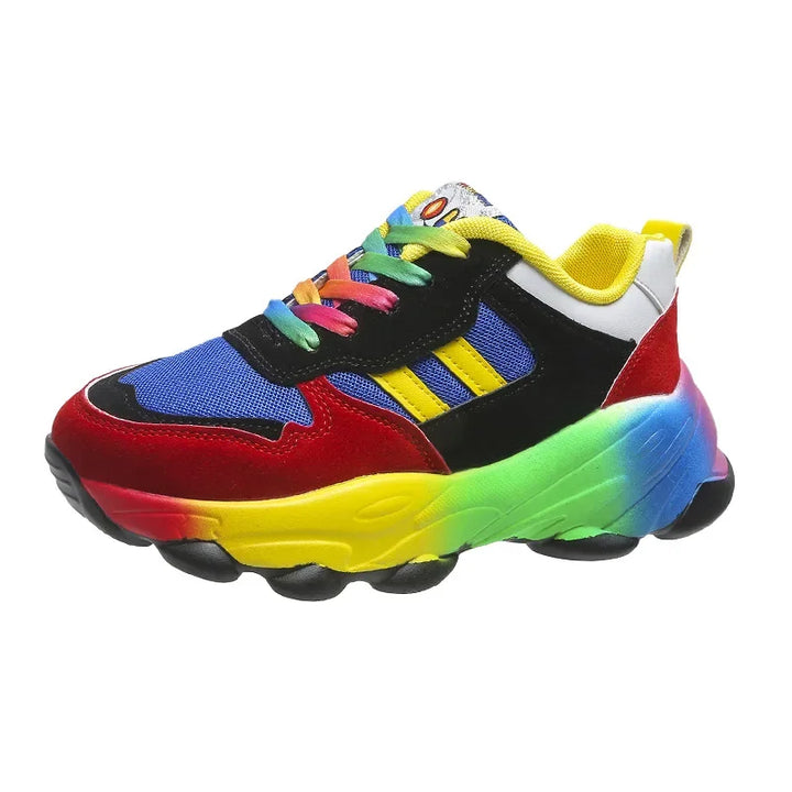 Women's Sneakers Tennis Womens Casual Running Shoes Rainbow Vulcanized Shoes Lace-uos Platform Shoes Comfortable Tenis De Mujer