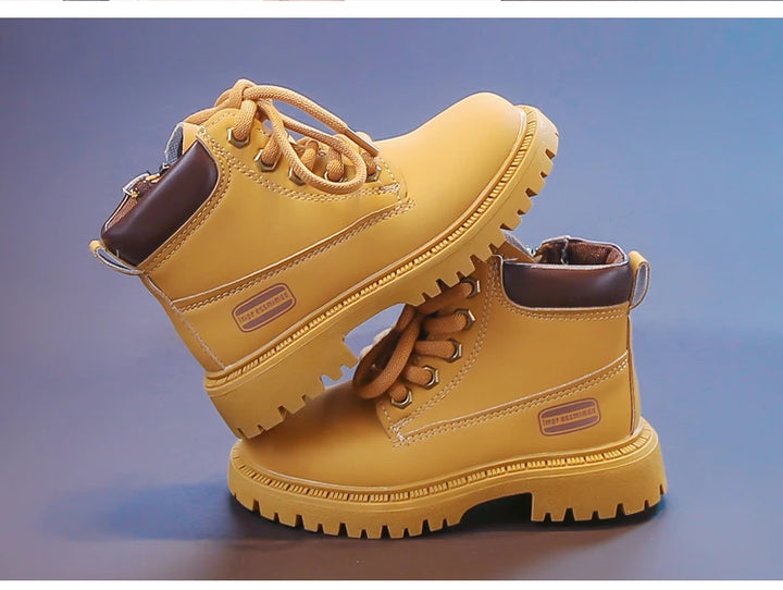 Kids Ankle Boots for Boys Girls 2025 New Autumn Toddler Hiking Boots Breathable Non-slip Korean School Shoes for Rainy Season