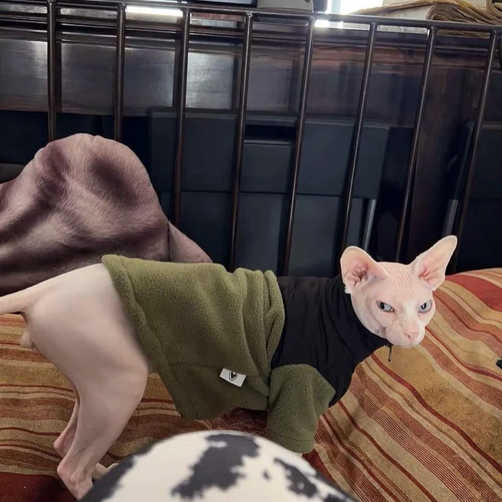 Luxury Winter Undershirt for Sphynx Cat Reflective Pet Clothes Reflective Pet Clothes Cat Jacket Devon Rex Sweatshirt in Autumn
