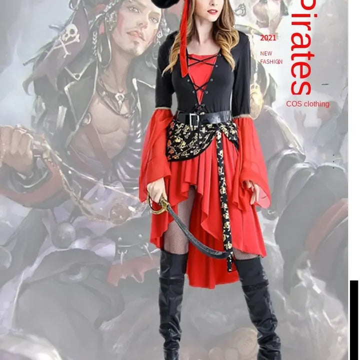 Halloween Costumes Female Pirates Clothing Girls Sexy Cosplay Game Uniforms Large Size Comic-con Anime Expo Anime Expo Xxl