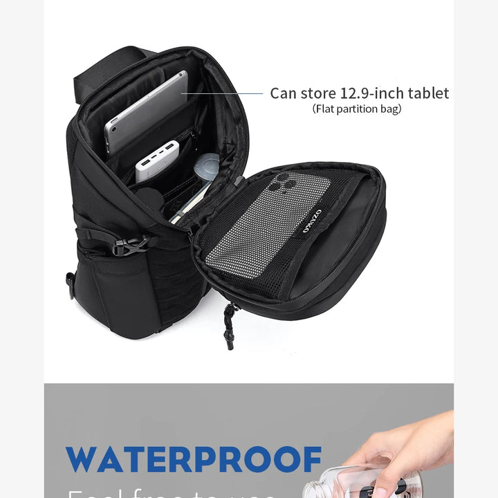 OZUKO Large Capacity Men Shoulder Bag Waterproof Sling Crossbody Bags for Man Short Trip Messenger Bag Fashion Quality Chest Bag