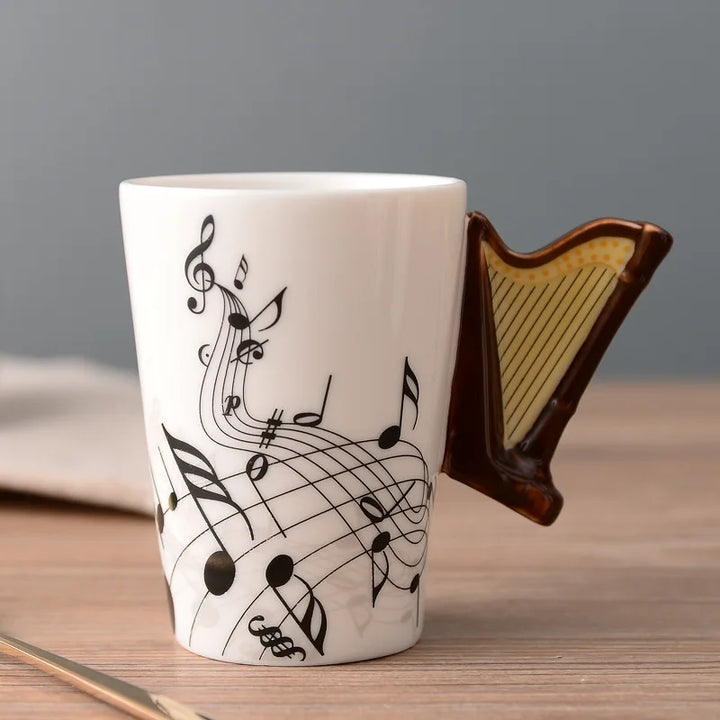 Dropshipping Ceramic Mugs Guitar Mug Musical Instrument Musical Note Shapes Coffee Mugs Milk Tea Cups Drinkwars for Kitchen Tool