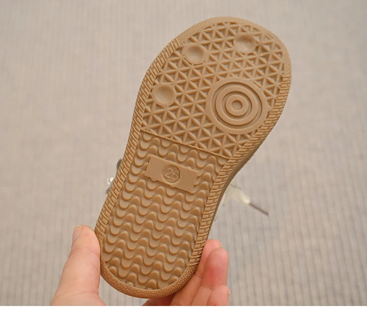Kids Skate Sneakers for Girls 2025 Autumn New Toddler Walking Shoes Cute Ornament Non-slip Retro Comfort School Sports Sneakers