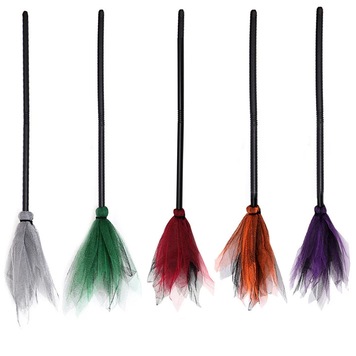 Halloween Party Witch Broom Kids Plastic Cosplay Flying Broomstick Props For Masquerade Halloween Cosplay Costume Accessories