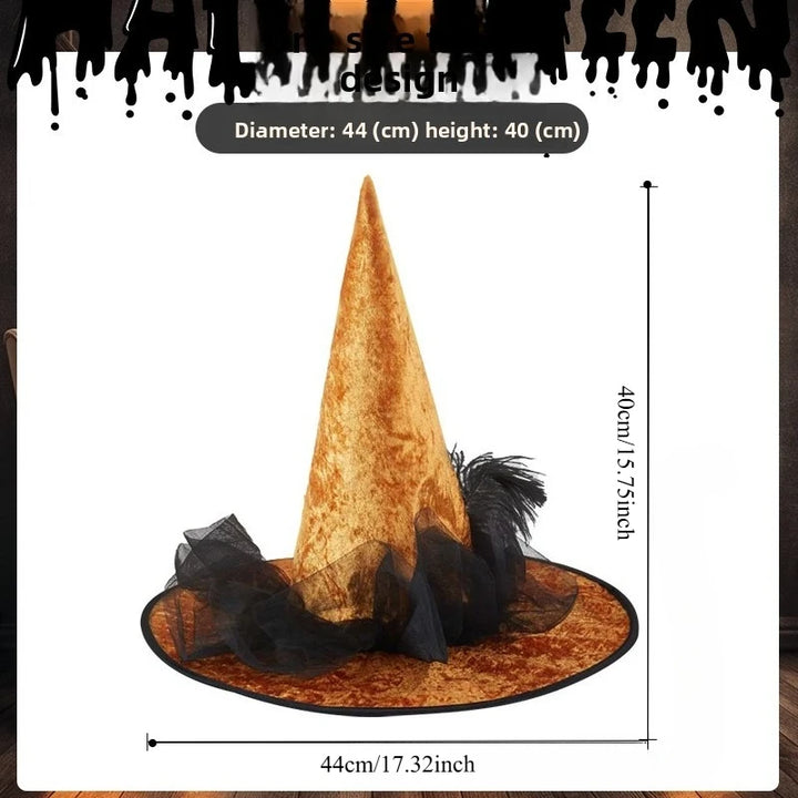 Halloween Witch Party Decorative Hat Black Rose Witch Hat Cos Witch Hat Party Hat Birthday Crown Decoracion Halloween Cosplay