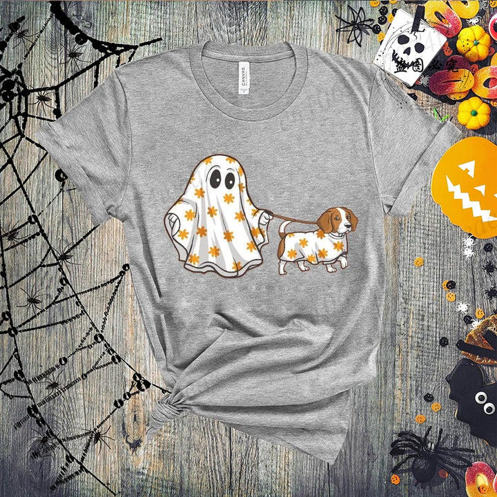 Halloween Boo Dog T-shirts Funny Halloween Spooky Season T Shirt Women Men Tshirt Womens Oversize T-shirt Hip Hop Streetwear