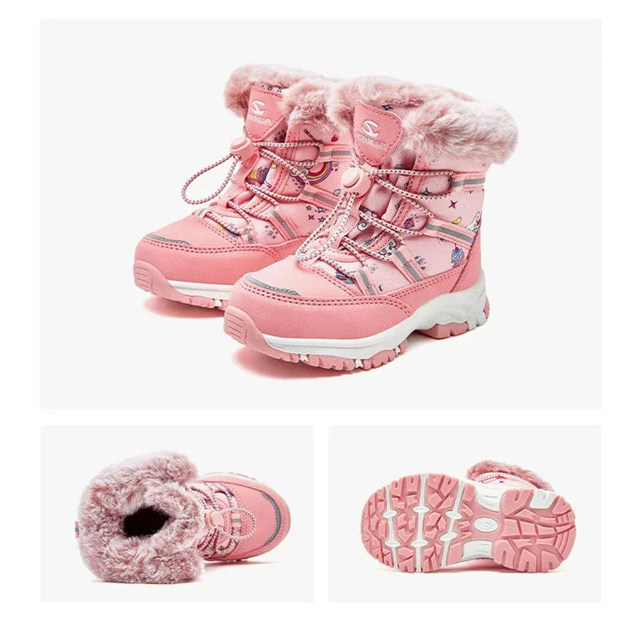 Children Casual Shoes Kids Outdoor Footwear Padded Boot Waterproof Girls & Boys Non-slip Paw Warm Fur Snow Boots Winter Sneakers